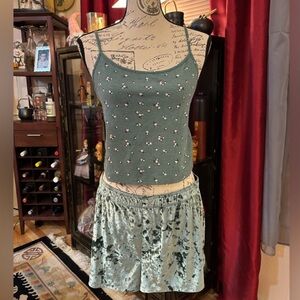 Victoria’s Secret Frosted Green Velvet Shorts